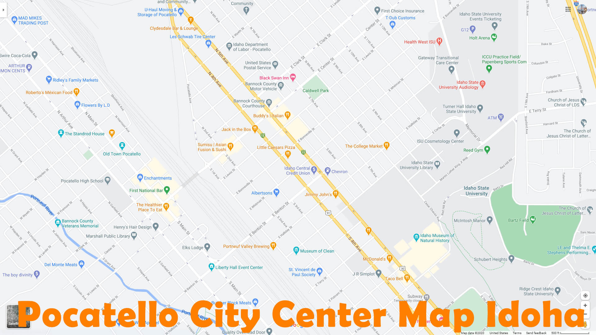 Pocatello City Center Map Idoha